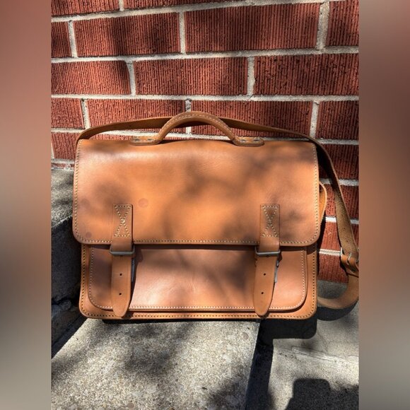 Vintage Ruitertassen Tan Leather Briefcase - Picture 2 of 12